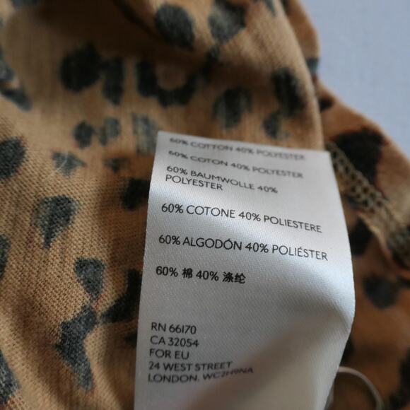 NEW We The Free People Shirt Womens Small Brown Cheetah Animal Oversized NWT $58 - Picture 11 of 11